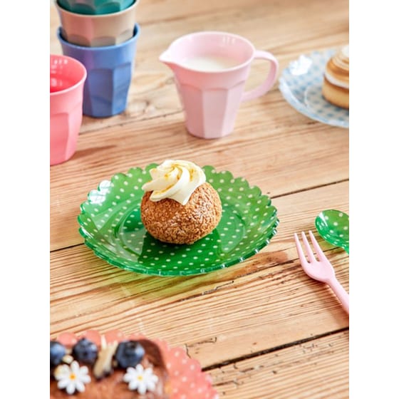 Πιάτο Ακρυλικό Rice 15 cm - Πουά Πράσινο image 1