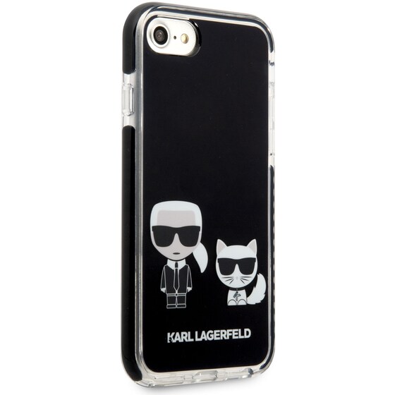 Θήκη Karl Lagerfeld iPhone 7/8/SE - Karl Lagerfeld Ikonik Case Karl & Choupette - Μαύρο image 7