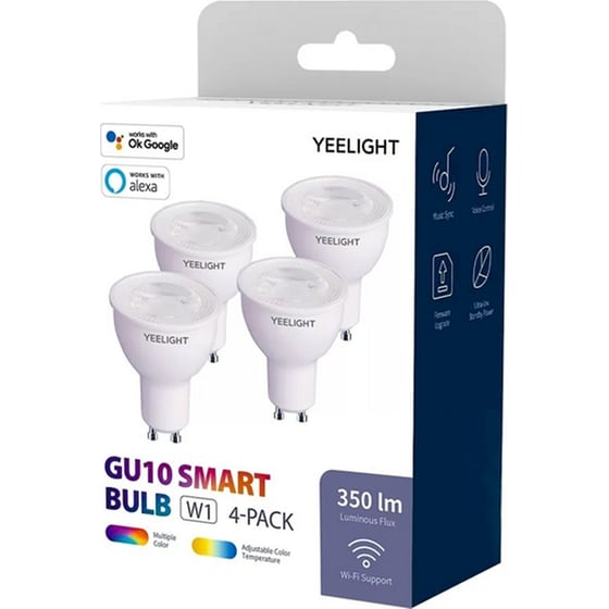 Έξυπνος Λαμπτήρας Yeelight Smart LED Bulb W1 GU10 Multicolor 4 Τμχ - Λευκό & Πολύχρωμο image 1