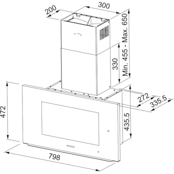 FRANKE AQ SENSE FKAS A80 BK 80cm Μαύρο Απορροφητήρας Καμινάδα - Τζάκι image 3