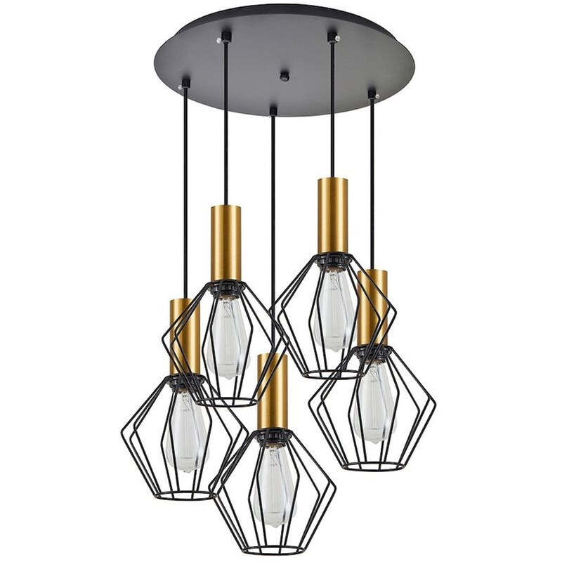 Φωτιστικό Οροφής Πολύφωτο Homelighting 77-8622 Μεταλλικό - Χρυσό/Μαύρο