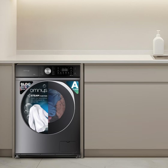 OMNYS WNM-9IN25BET 9kg 1.400 Στροφές Inox Πλυντήριο Ρούχων image 6