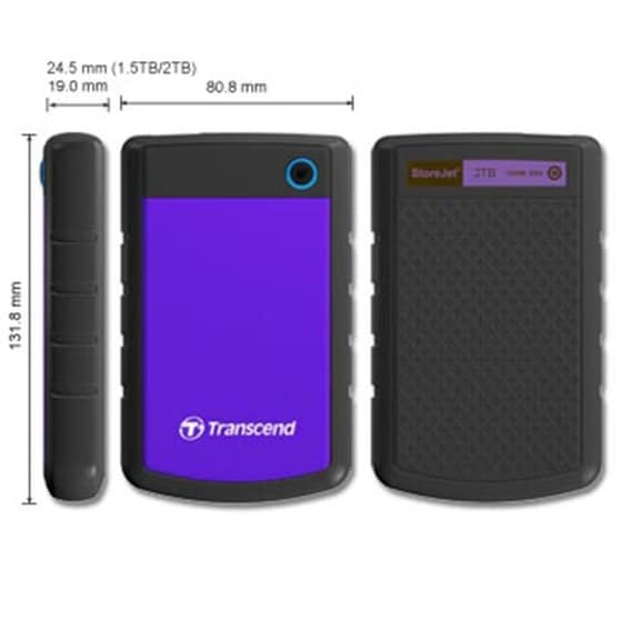 Transcend Storejet 25h3 USB 3.1 HDD 2TB 2.5" - Μωβ image 1