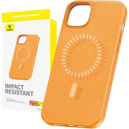 Θήκη Apple iPhone 15 Plus - BASEUS Fauxther Series Case - Πορτοκαλί
