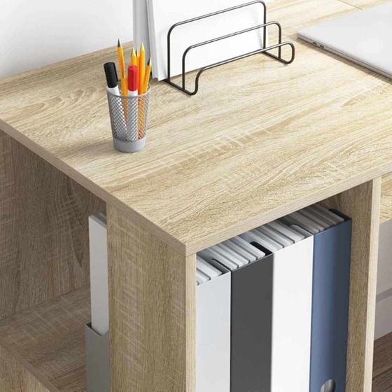 Γραφείο VidaXL από Επεξεργασμένο Ξύλο 130x50,5x75 cm - Sonoma Δρυς image 3