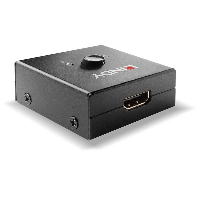 LINDY Lindy KVM Switch 2-Port HDMI Network Switch Unmanaged L2 4K (18 Gbps) Bi-Directional
