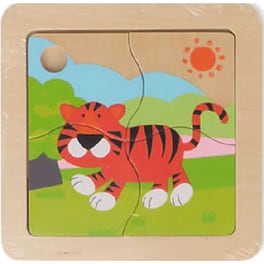 Παζλ Kiokids Ξύλινο Με 4 Κομμάτια Τίγρης 1847-3