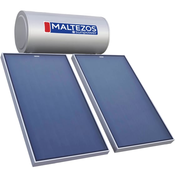 Ηλιακός Θερμοσίφωνας MALTEZOS Sunpower 160L/2.7τμ Τριπλής Ενέργειας Ταράτσας image 0