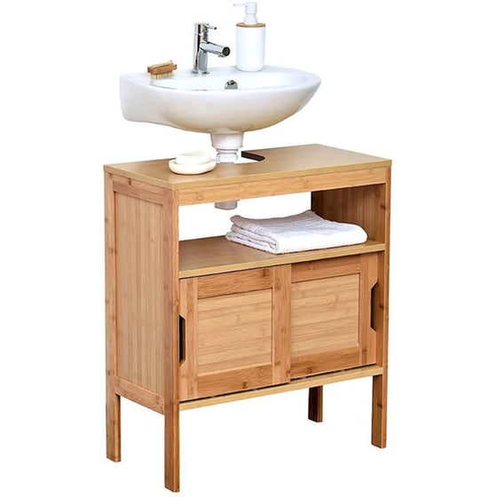 Ντουλάπι Μπάνιου Νιπτήρα Spitishop T-d Mahe 9900195 από MDF/Bamboo 60x30x70cm - Καφέ image 0