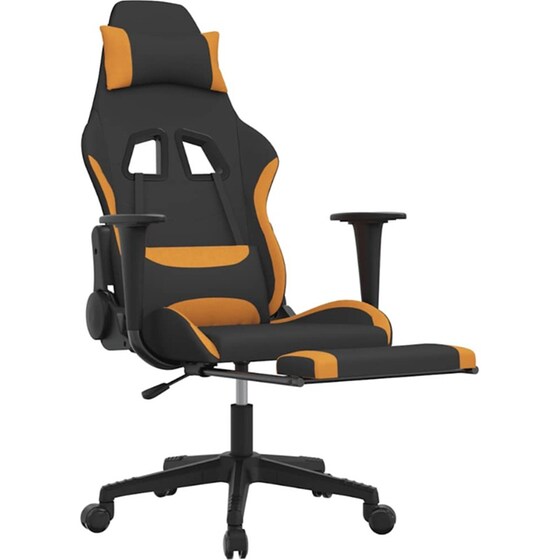 Καρέκλα Gaming VIDAXL 345505 με Υποπόδιο - Μαύρο image 4