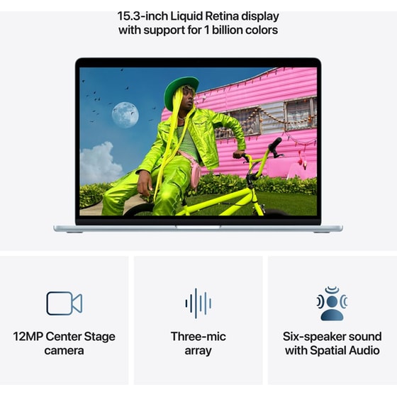 Apple MacBook Air with M5 Chip 15.3" QHD (Apple M5/24GB/1TB SSD/MacOS) Sky Blue image 4