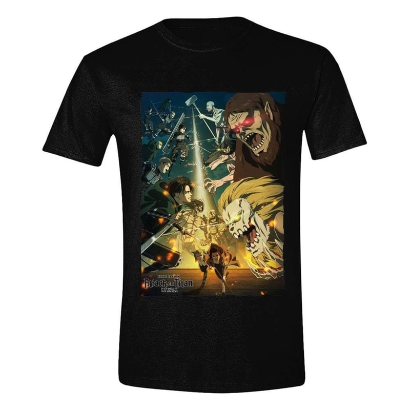 PCMERCH T-shirt Attack On Titan The Fight - Μαύρο