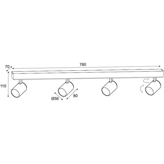 Σποτ Πολύφωτο Aca Disco Ra314s76wg από Αλουμίνιο - Λευκό image 1