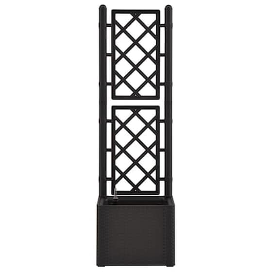 Vidaxl Ζαρντινιέρα Κήπου Ανθρακί Με Καφασωτό Και Αυτόματο Πότισμα image 4