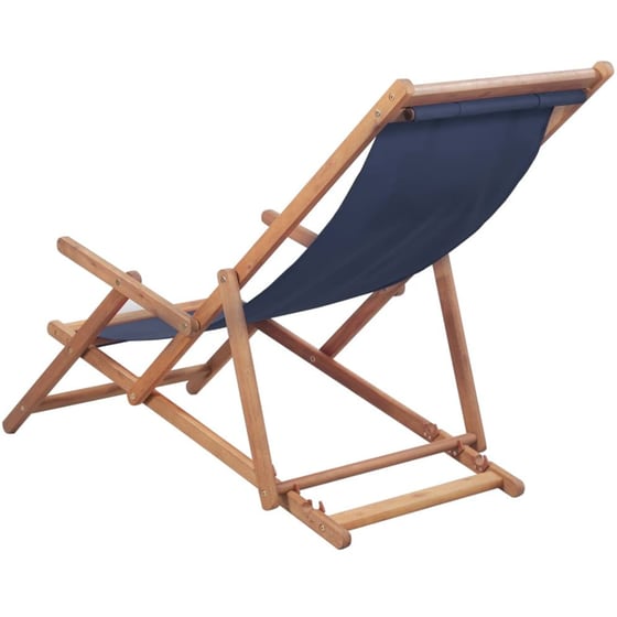 Σεζλόνγκ VidaXL Πτυσσόμενη από Ξύλο/Ύφασμα 127x60x95 cm - Μπλε image 2