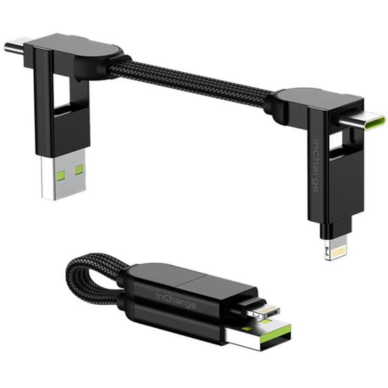 Καλώδιο Φόρτισης Rolling Square inCharge X Keyring 6-in-1 100W - Lava Black image 1