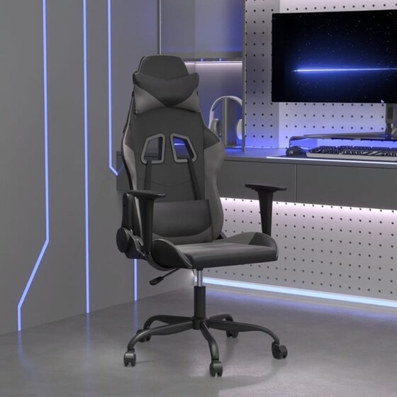 Καρέκλα Gaming VIDAXL 345403 με Ρυθμιζόμενα Μπράτσα από Τεχνητό Δέρμα - Μαύρο image 9