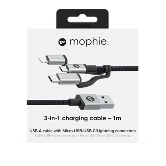 Σετ Καλωδίων Mophie 3in1 Charge & Sync USB-A To Micro USB/USB-C/Lightning 1m - Silver image 2