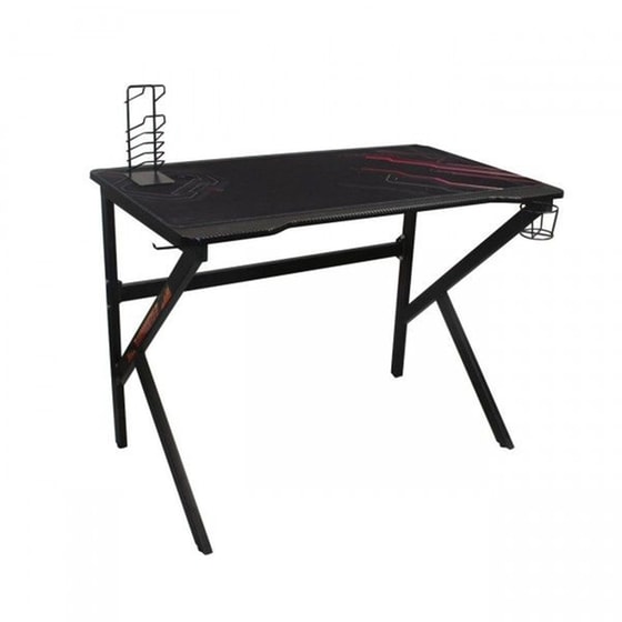 Γραφείο Gaming Giochi C532104 100x60 cm με Μεταλλικό Σκελετό - Μαύρο image 1
