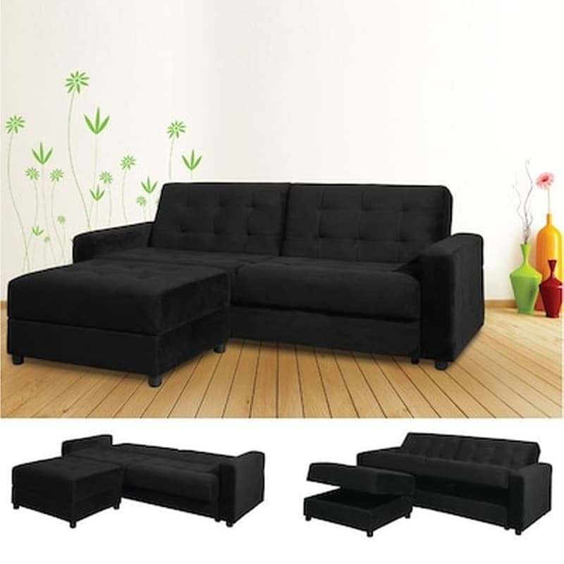 Τριθέσιος Καναπές Κρεβάτι Woodwell Jackson Ε9579,2 193x141cm – Μαύρο