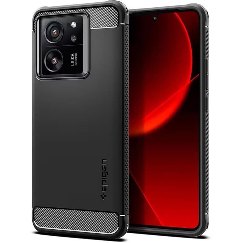 Spigen Rugged Armor - Ανθεκτική Θήκη Σιλικόνης - Xiaomi 13t / 13t Pro - Matte Black (acs07502)