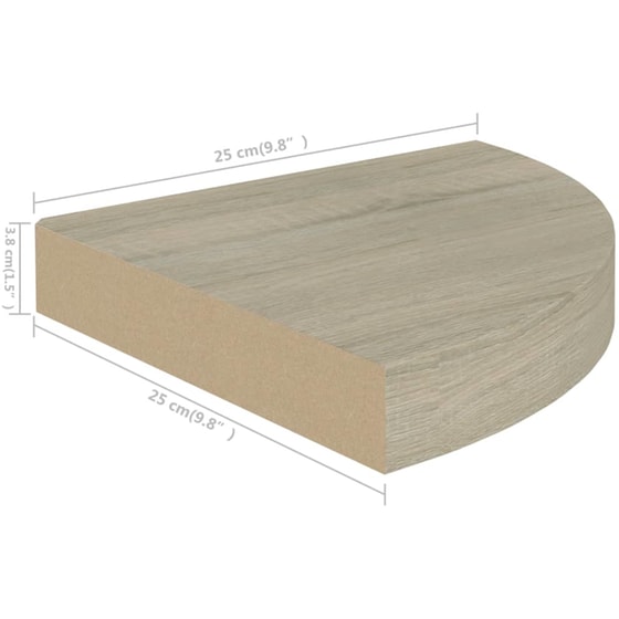 Ράφια Τοίχου VidaXL από MDF 25x25 cm 2 Τμχ - Δρυς/ Μπεζ image 7