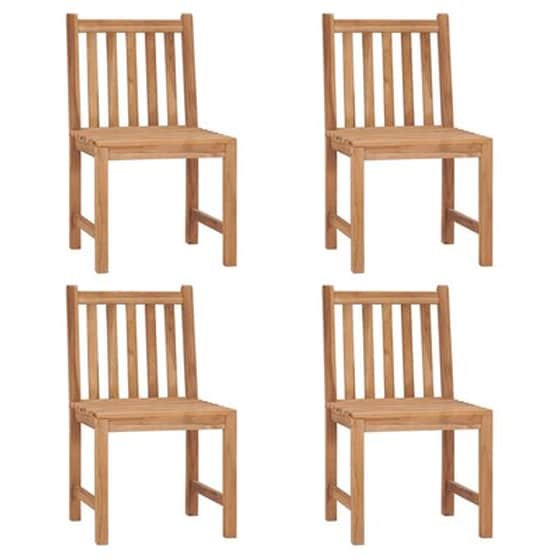 Vidaxl Καρέκλες Κήπου 4 Τεμαχίων Από Μασίφ Ξύλο Teak Με Μαξιλάρια image 2