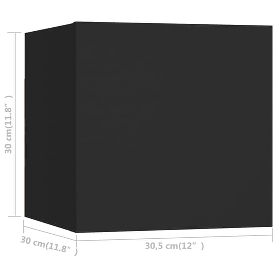 Έπιπλο Τηλεόρασης VidaXL από Μοριοσανίδα 30.5x30x30 cm - Μαύρο image 8