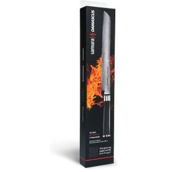 Μαχαίρι Ψωμιού Samura Damascus aπό Δαμασκηνό Ατσάλι 23 cm - Μαύρο image 1