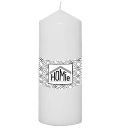 Κερί Κολώνα Φ7x14 cm Homie 57443 - Λευκό