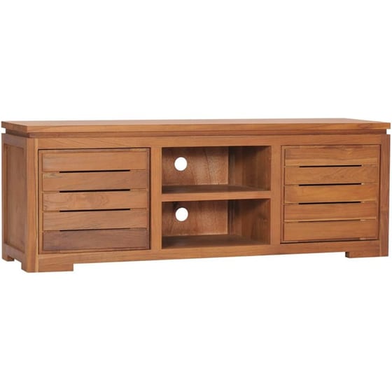 Έπιπλο Τηλεόρασης Vidax Μασίφ Ξύλινο 110x30x40cm - Kαφέ image 0