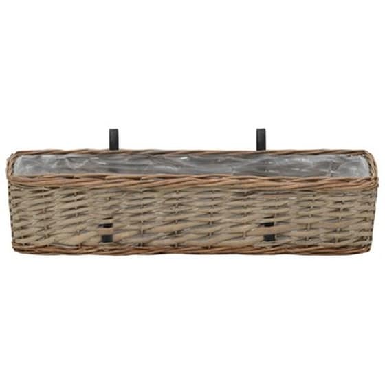 Vidaxl Ζαρντινιέρες Μπαλκονιού 2 Τεμ. 60 Εκ. Από Wicker Με Επένδυση Pe image 3