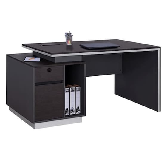 Γραφείο Υπολογιστή Freebox από Μελαμίνη 160x80cm - Wenge/Ανθρακί image 0