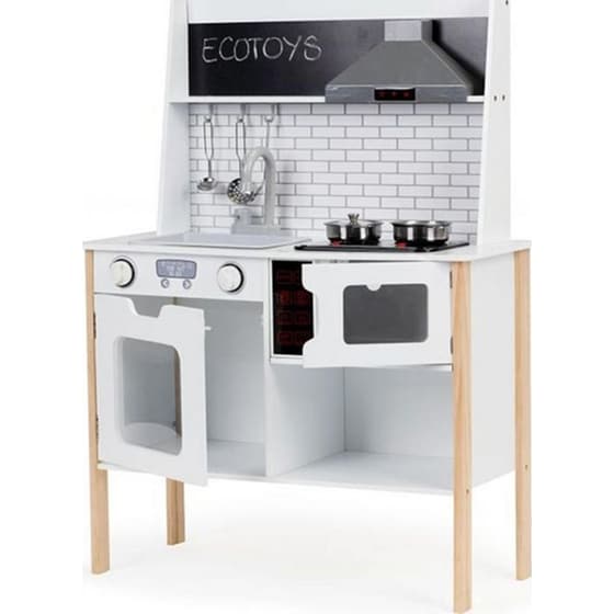 Ξύλινη Παιδική Ecotoys Plk537 Κουζίνα Με Led Φωτισμό & Ήχο - 70x29.5x94.5 cm, image 2