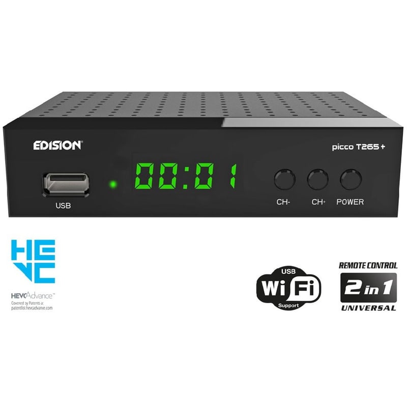 Ψηφιακός Δέκτης Edision Picco T265 Plus Επίγειος - Μαύρο EDISION