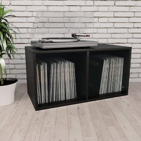 Vidaxl Έπιπλο Για Δίσκους Βινυλίου Μαύρο 71x34x36 Εκ. Από Μοριοσανίδα image 1