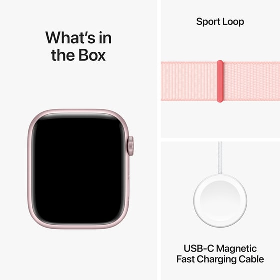 Apple Watch Series 9 Aluminium Pink GPS 45mm - Pink Band Loop image 9