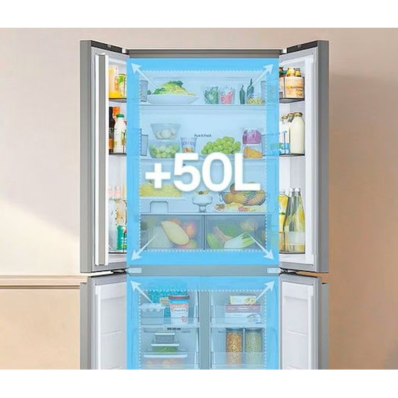 LG GMVW50DDMB Total No Frost 644 Lt Ασημί Ψυγείο Ντουλάπα image 7