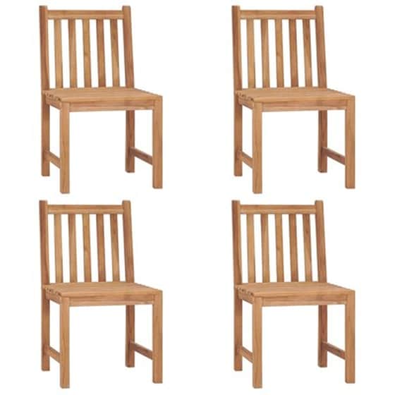 Vidaxl Καρέκλες Κήπου 4 Τεμ. Από Μασίφ Ξύλο Teak Με Μαξιλάρια image 3