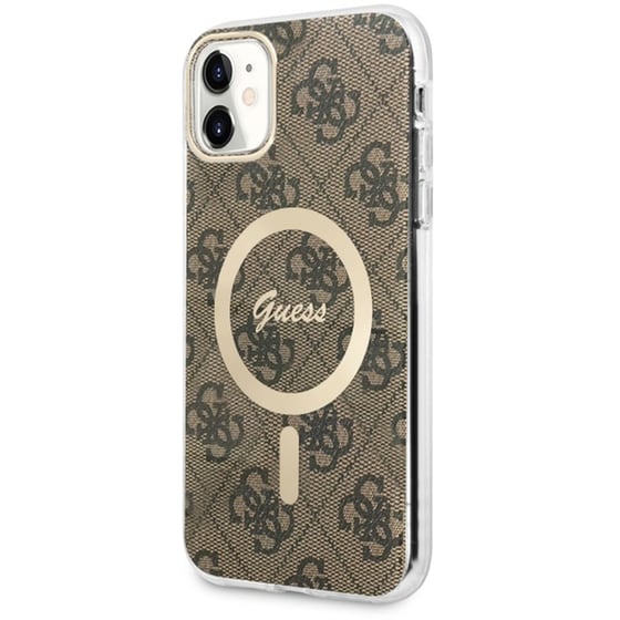 Guess  Quot;4g Logo Collection Quot; Magsafe Ring Stand Hard Case Θήκη Προστασίας Από Σκληρό Πλαστικό – Iphone 11 (καφε – Guhmn61h4stw) image 3
