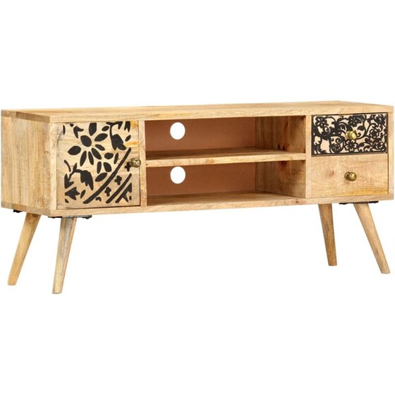 Έπιπλο Τηλεόρασης VidaXL από Ξύλο 100x30x45cm - Καφέ/Μαύρο image 8