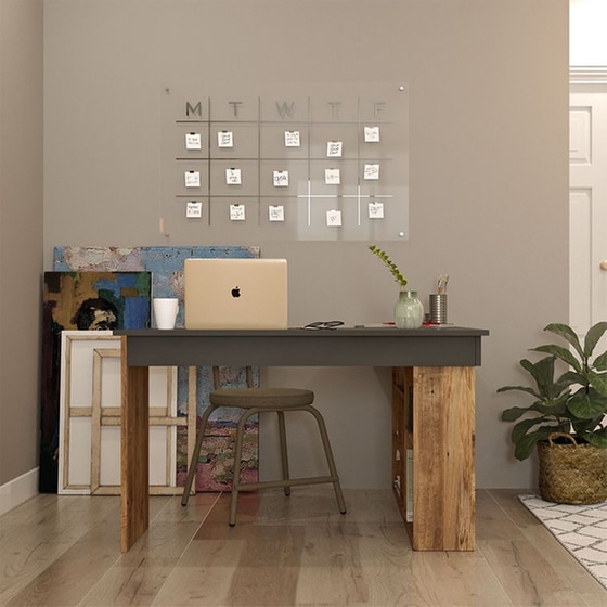 Γραφείο Γωνιακό Rosaline Pakoworld Ανθρακί-oak 120x129x72εκ – 176-000024 image 1