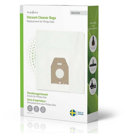 NEDIS 233-2842 2 Φίλτρα & Σακούλες Ηλεκτρικής Σκούπας 4 τμχ image 1