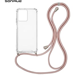 Θήκη Xiaomi Redmi 13C 4G - Sonique Armor Clear Με Κορδόνι - Ροζ Χρυσό