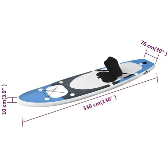 Φουσκωτή Σανίδα SUP VidaXL 330x76 cm - Θαλασσί image 11