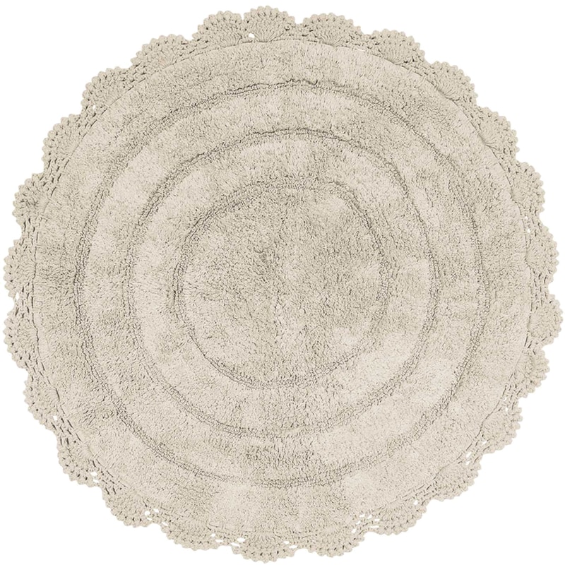 Πατάκι Μπάνιου Das Home Στρογγυλό Βαμβακερό 60 cm - Εκρού