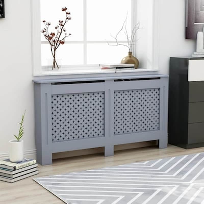 Vidaxl Κάλυμμα Καλοριφέρ Ανθρακί 152 X 19 X 81 Εκ. Από Mdf VIDAXL