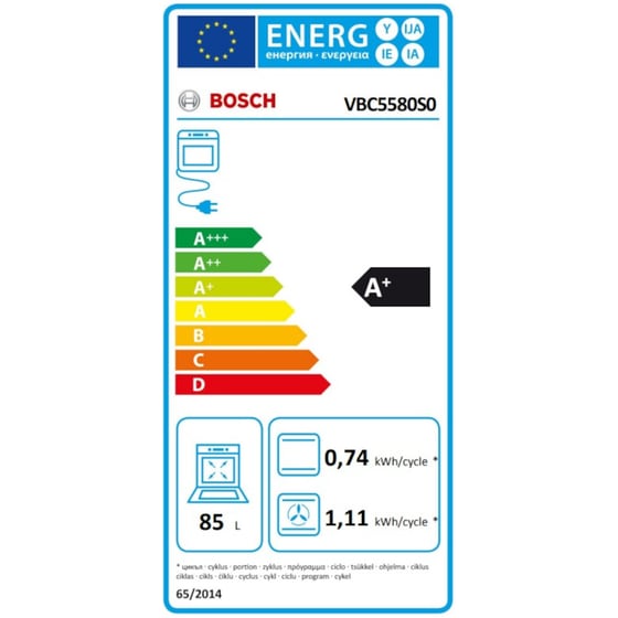 BOSCH VBC5580S0 85 Lt Inox Εντοιχιζόμενος Φούρνος Άνω Πάγκου image 5
