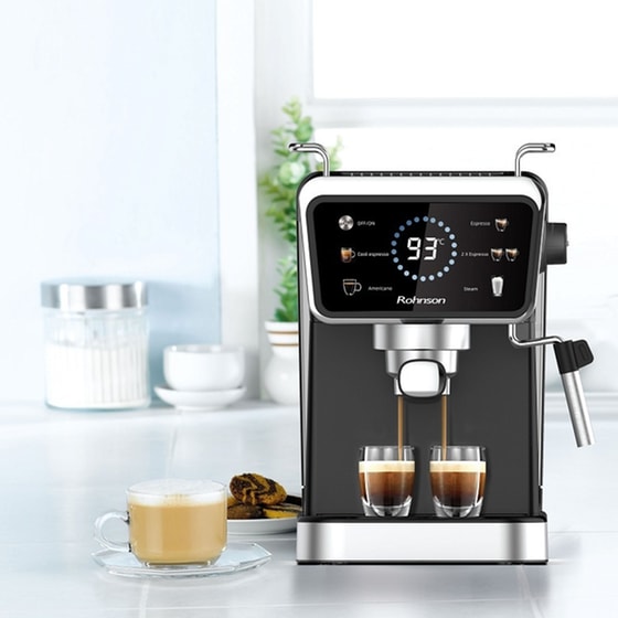 Rohnson Hot & Cold R-98015 1350W 20bar Μαύρo Αυτόματη Μηχανή Espresso image 8