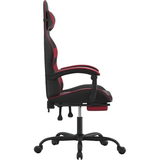 Καρέκλα Gaming VIDAXL 3143861 με Υποπόδιο από Τεχνητό Δέρμα - Μαύρο image 1